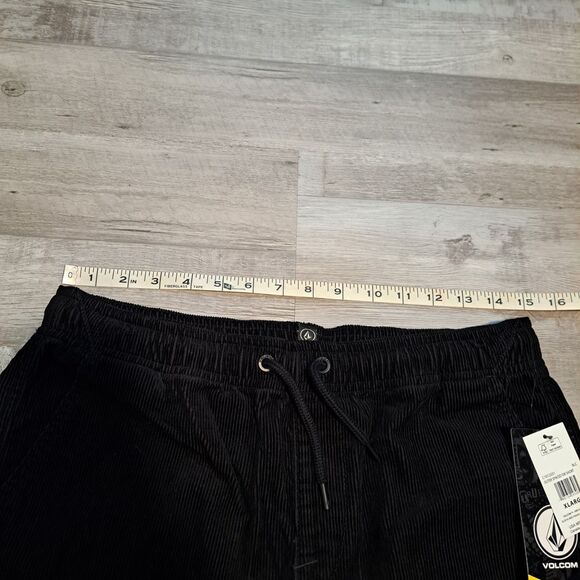 Volcom Elastic Waist Corduroy True To This Shorts Outer Spaced Black Youth XL - Picture 6 of 12
